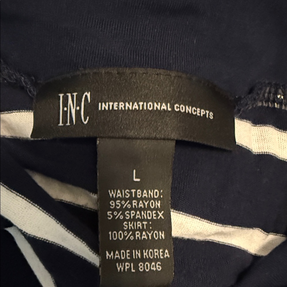 INC International Concepts Navy and White Maxi Skirt - Picture 2 of 3